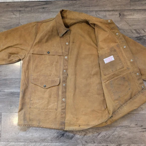 Filson Unlined Tin Cloth Cruiser Jacket Large Long - Picture 2 of 4